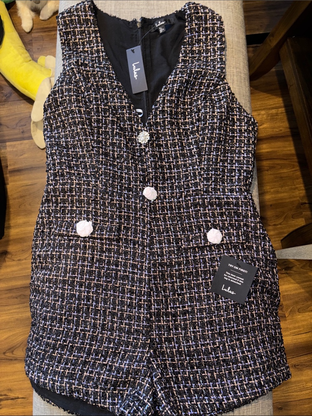 Lulu's Black Tweed Romper
